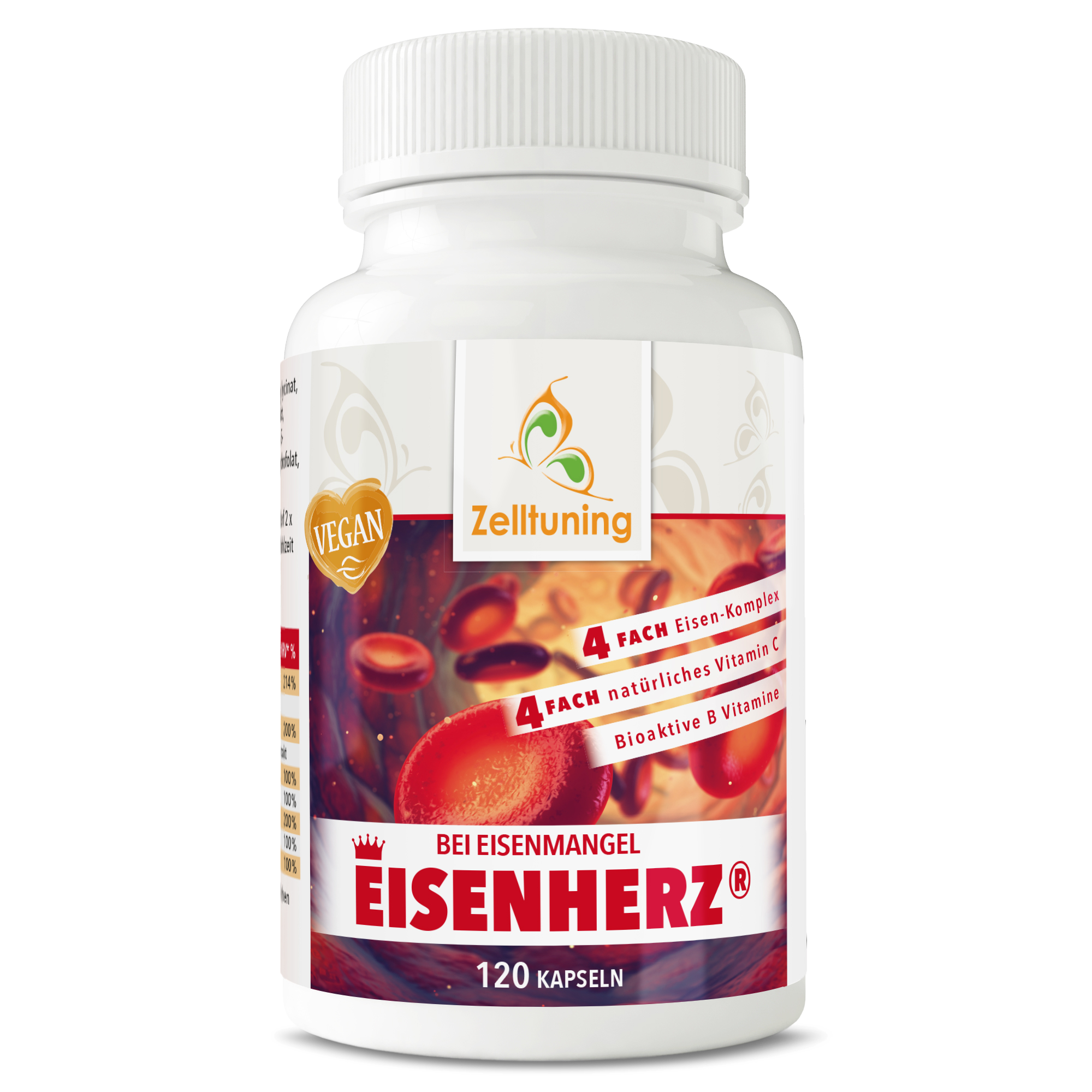 Eisenherz® 4-FACH Eisenkomplex mit 4-FACH Vitamin C & Folsäure
